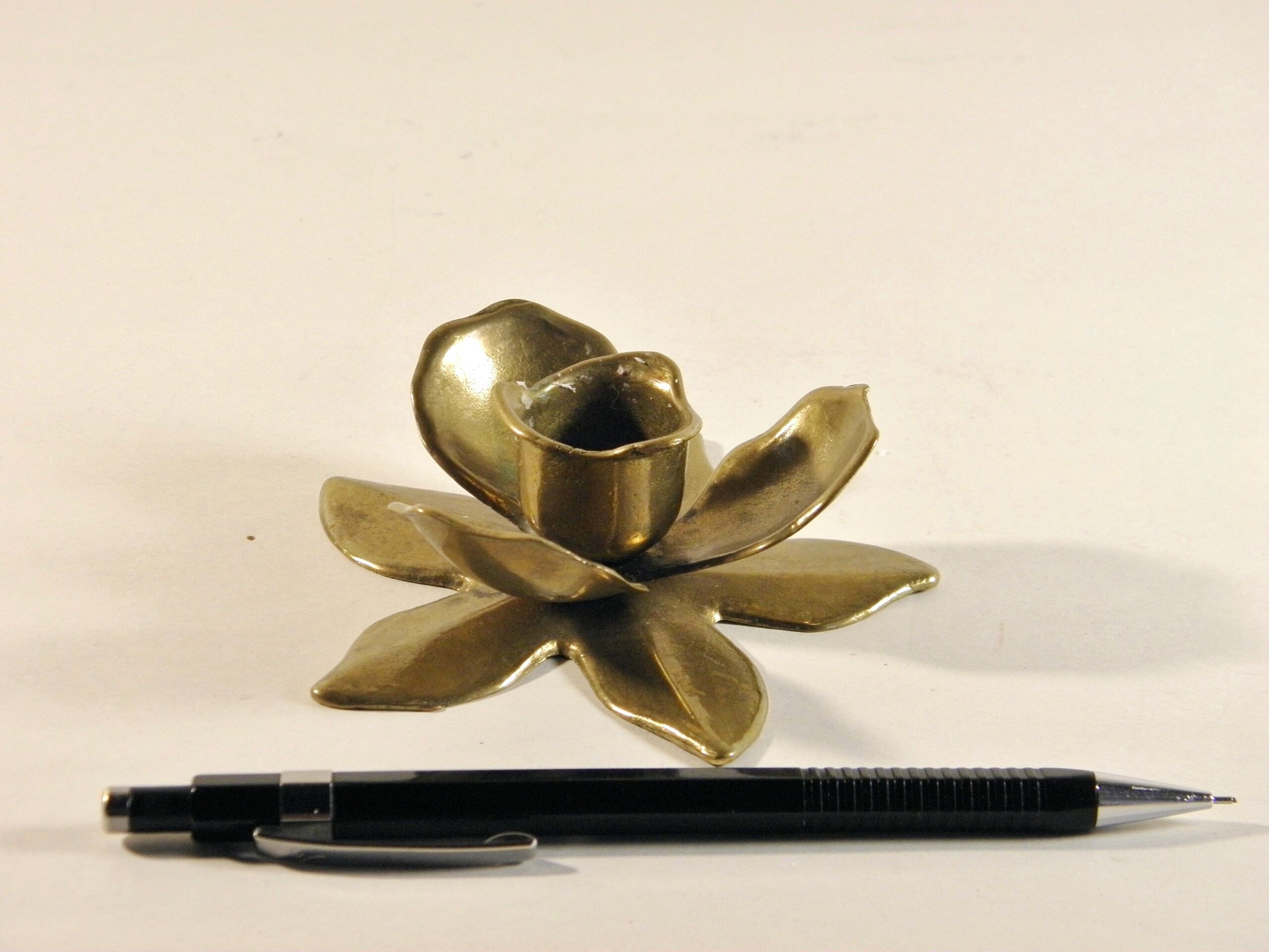 Brass flower candlestick