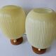 Rare Pair of Table Lamps, Glass and Wood, 1960s