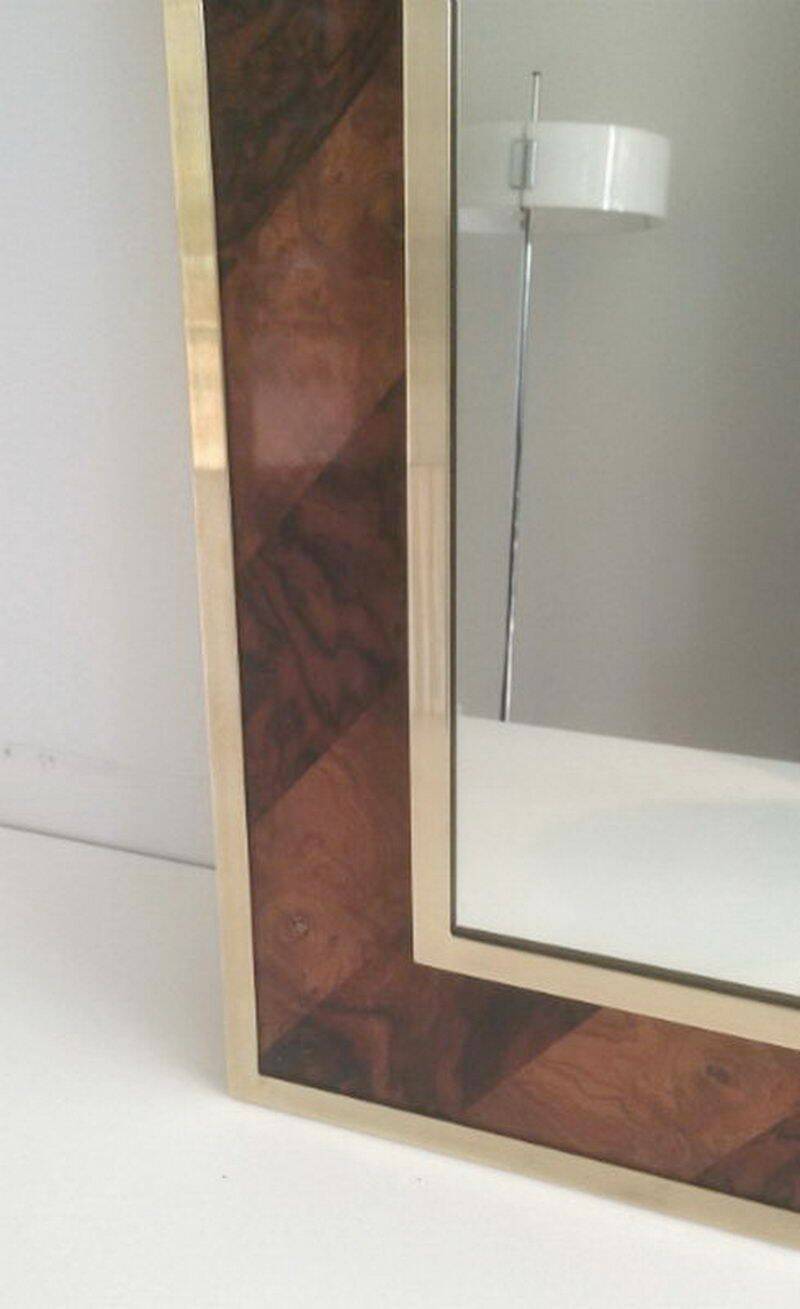 Mirror in wood and brass marquetry