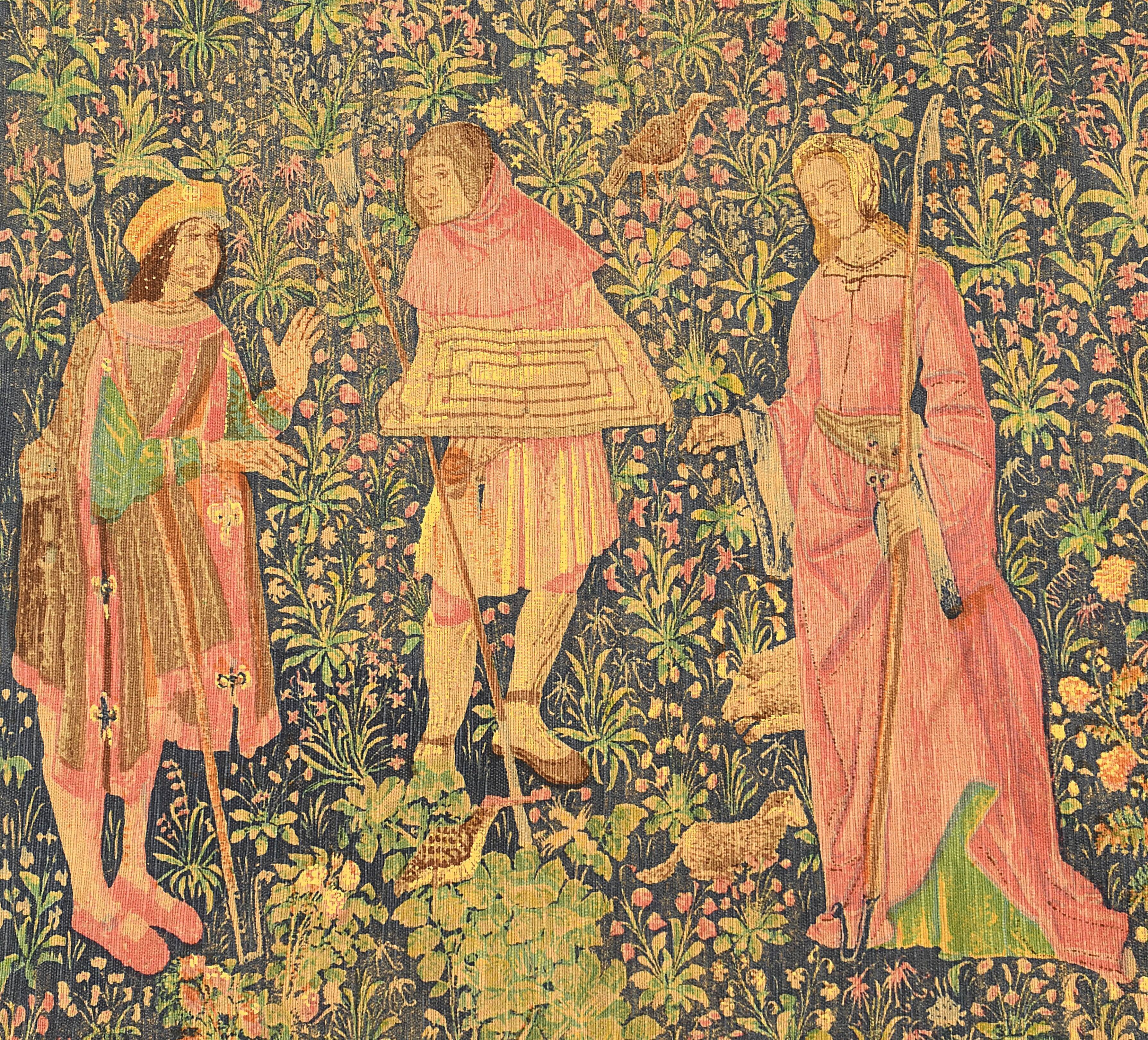 Tapisserie au point d'halluin atelier Jules Pansu de style médiéval