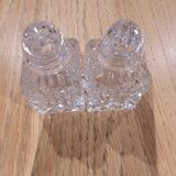 Cut glass salt and pepper shakers