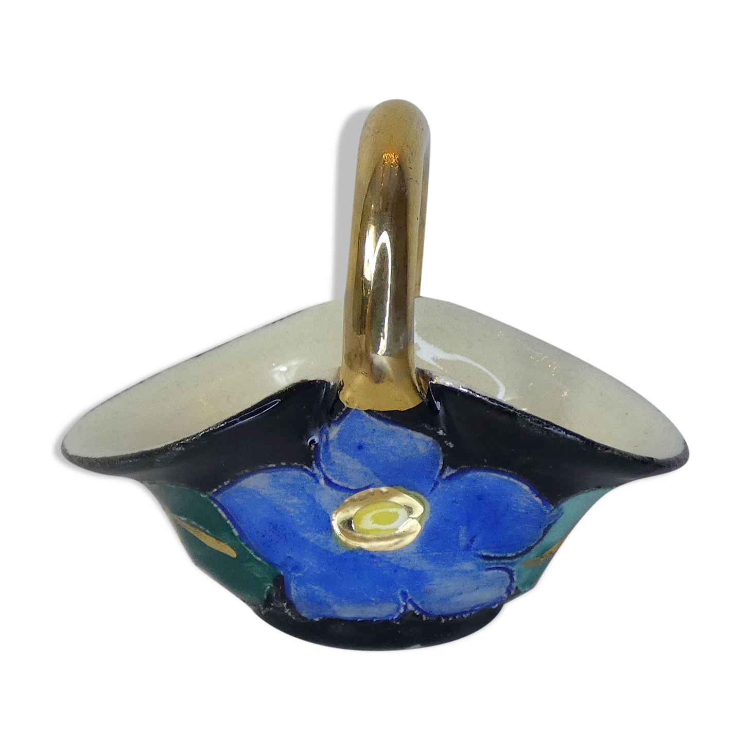 Basket signed vallauris vintage ceramic