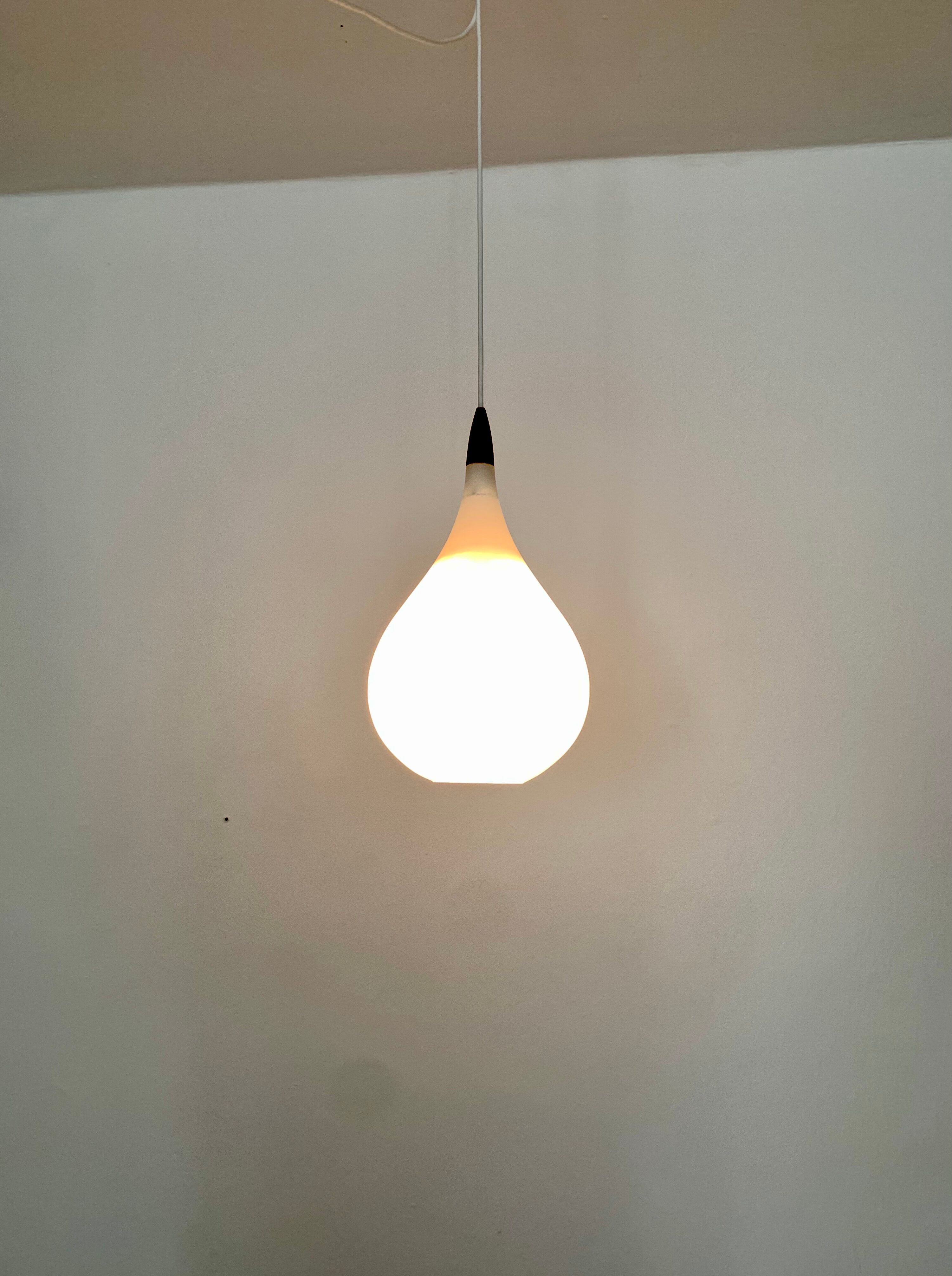 Set of 2 Swedish Opaline Pendant Lamps by Uno and Östen Kristiansson for Lu