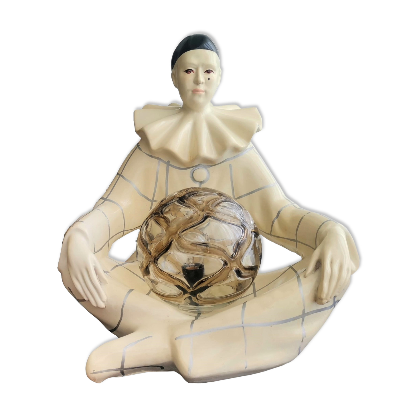 Vintage italian pierrot art deco lamp