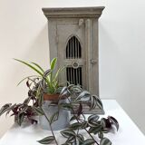 Meuble de rangement, buffet ancien en bois gris patiné