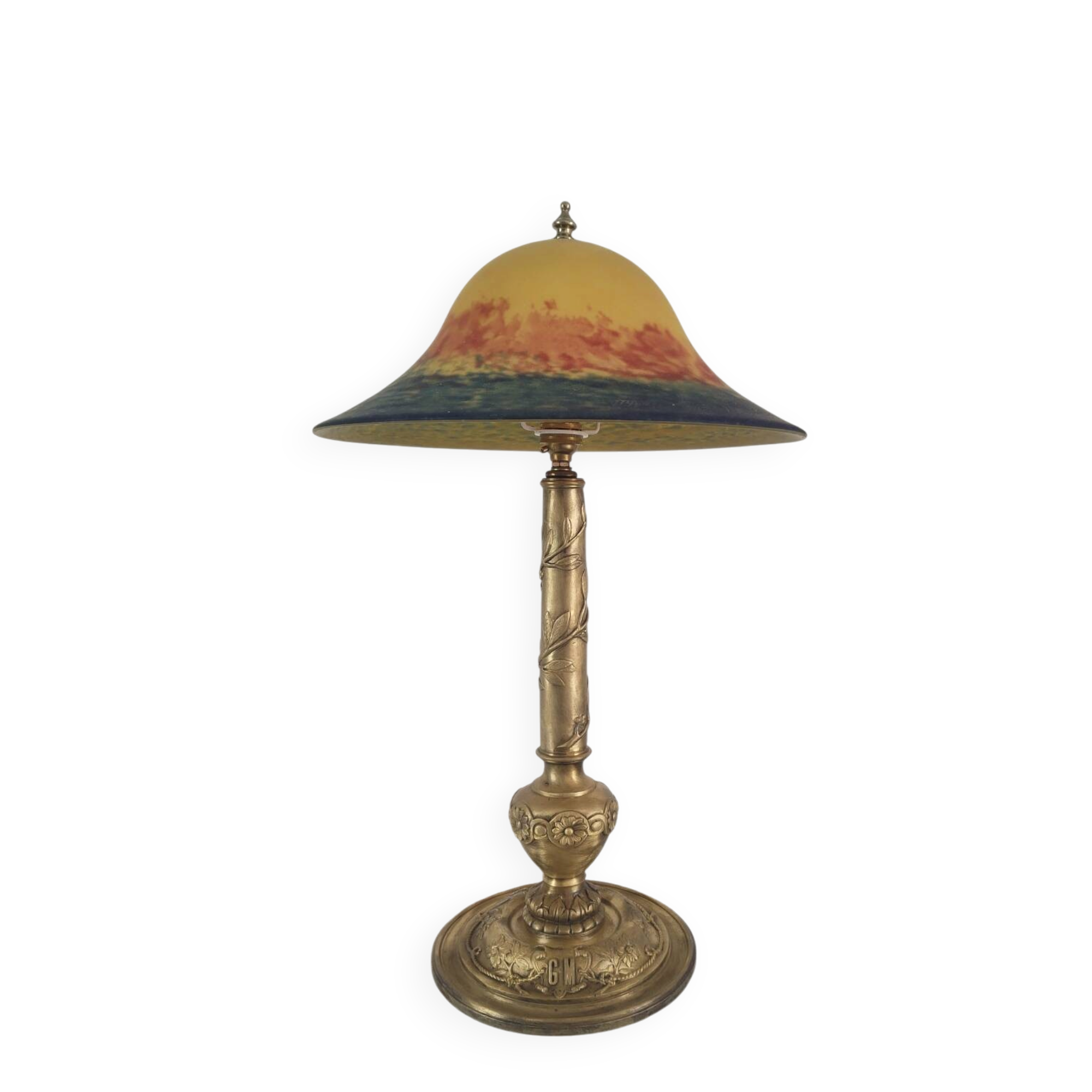 Glass paste lamp signed "Lumière de la Ville"