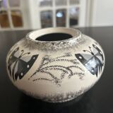 vase en céramique décoré par l'artiste René Poirot
