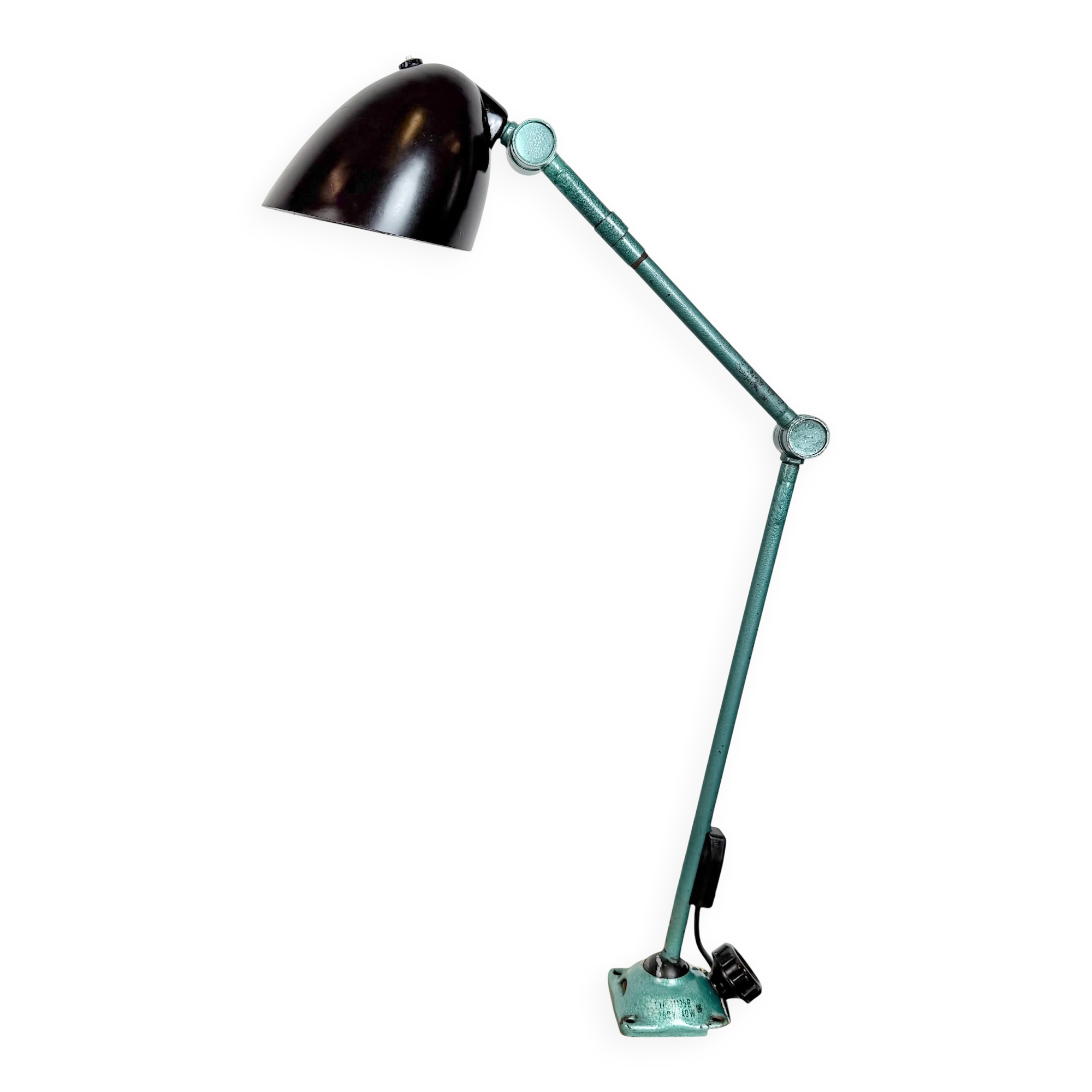 Large Green Industrial Workshop Table Lamp, 1960s