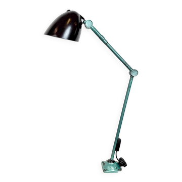 Lampe de table industrielle verte, années 1960