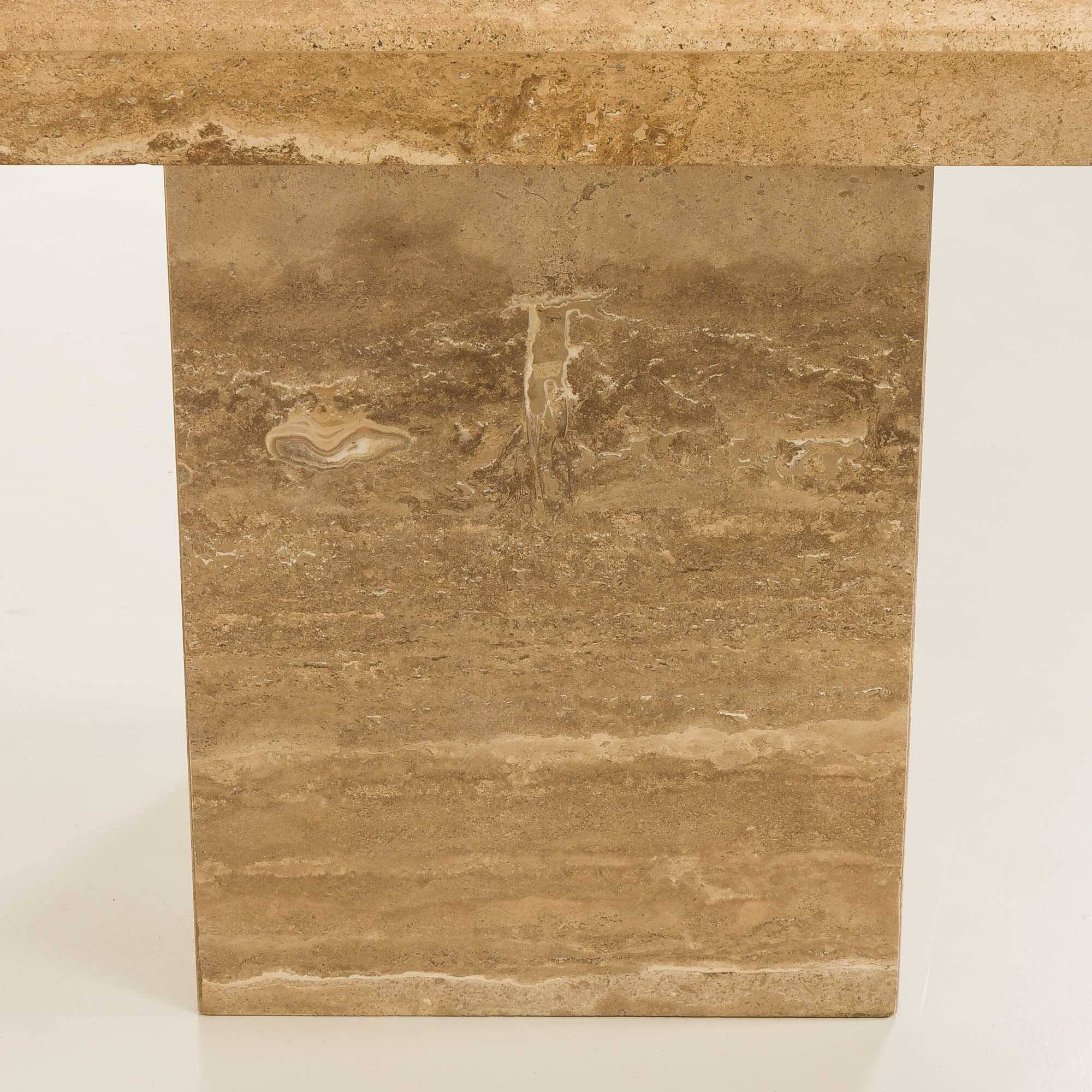Italian mid century extra large travertine dining table, 1970s