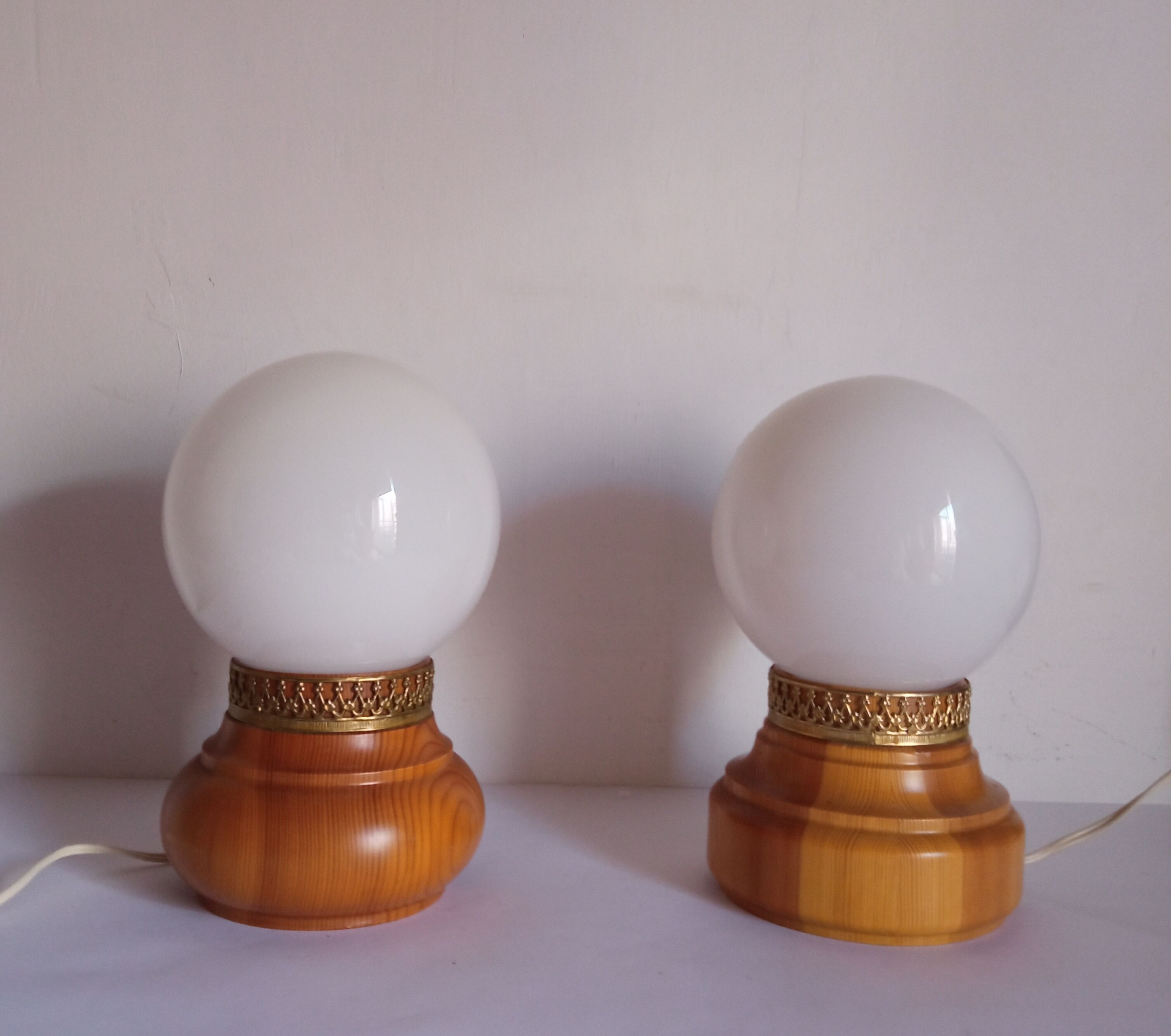 Paire de lampes de chevet vintage