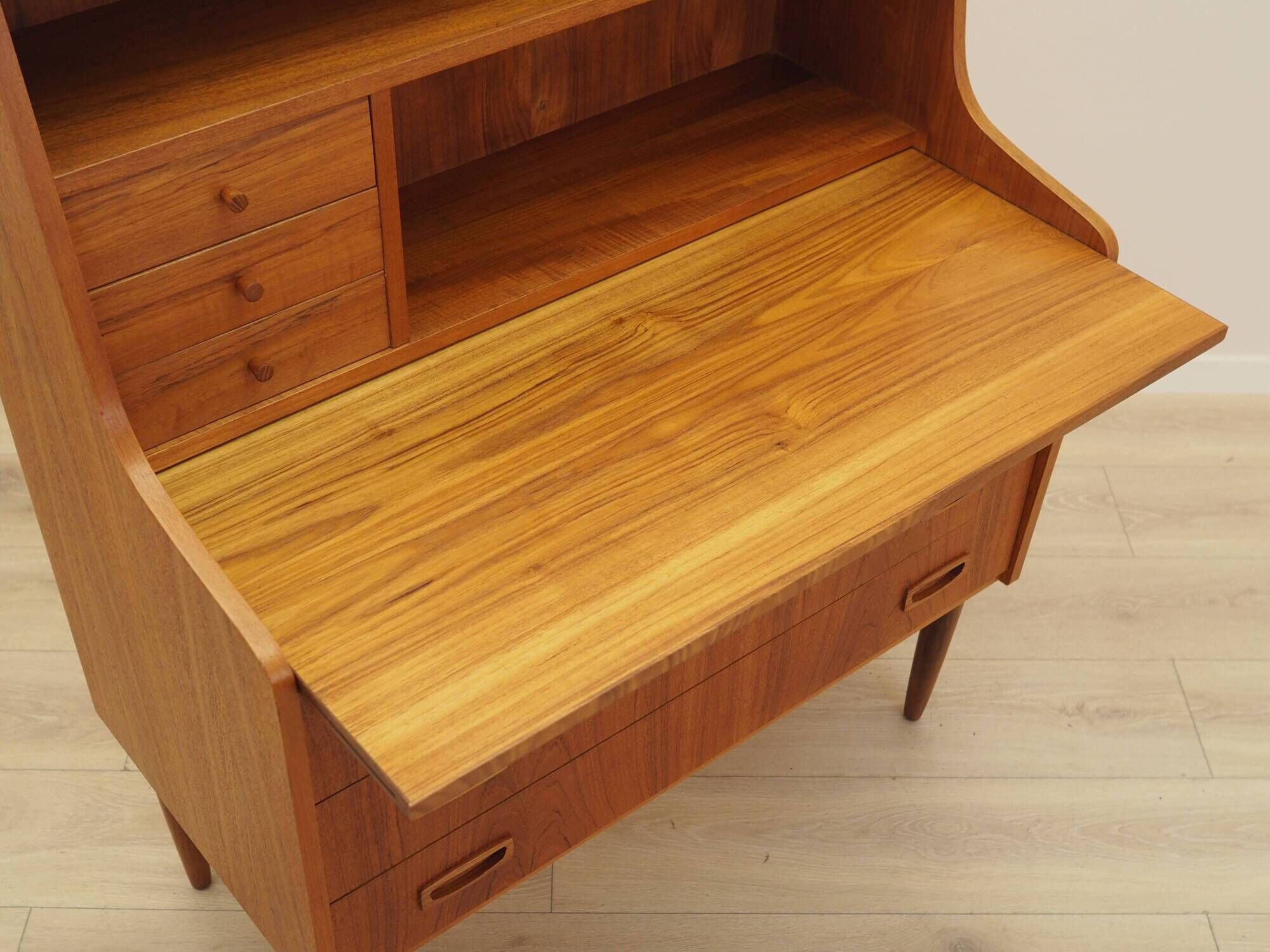 Danish teak secretary desk 1960s with pull-out surface