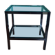 Rectangular table, end of sofa in metal and glass Vintage Vandel stone