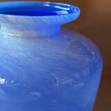 Large blue glass vase 37cm