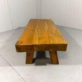 Brutalist sturdy hardwood coffee table 1960’s