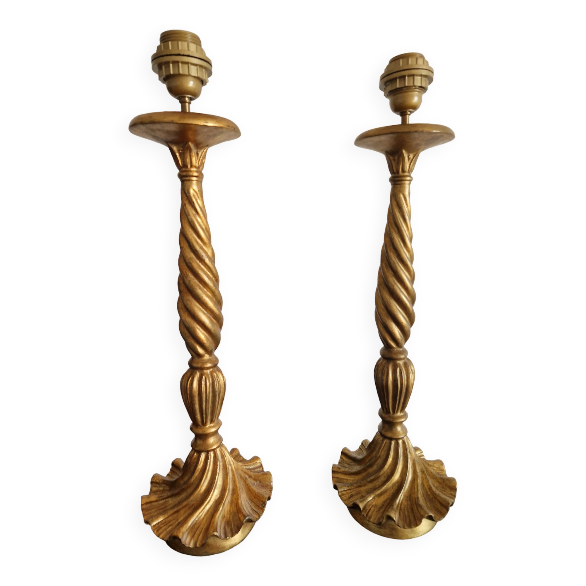 Pair of giltwood lamp feet