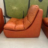 70s skai orange sofa