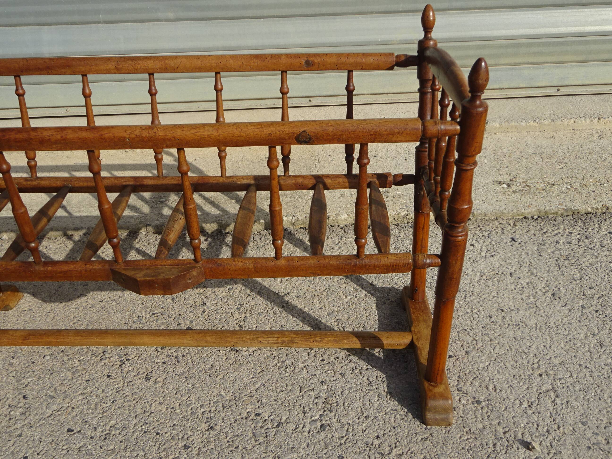 Solid walnut baby cot