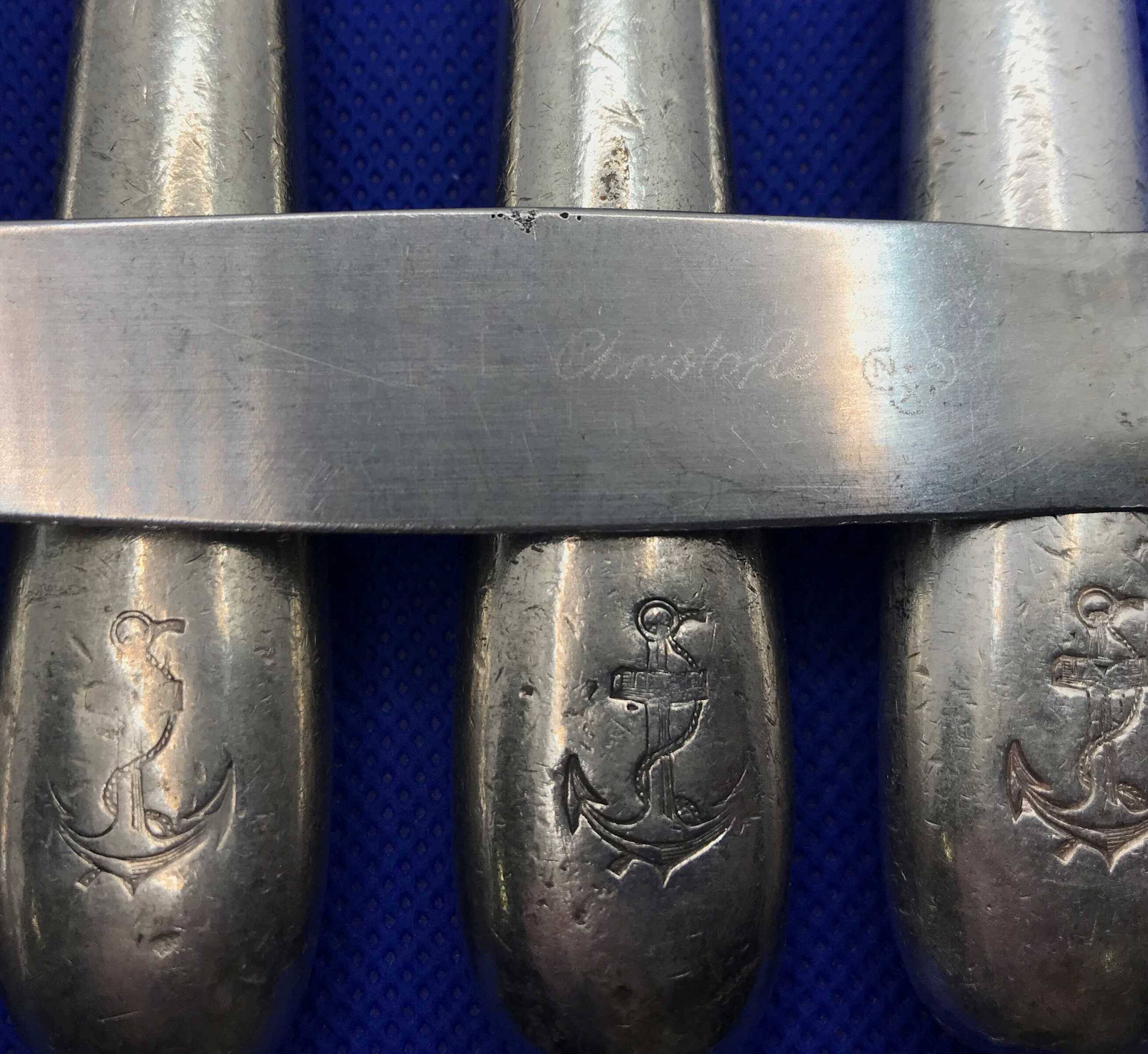 Set of 6 small silver-plated Navy knives from Christofle