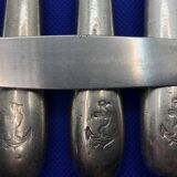 Set of 6 small silver-plated Navy knives from Christofle