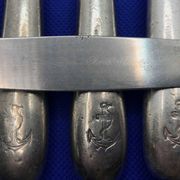Lot de 6 petits couteaux de la Marine en métal argenté Christofle