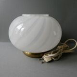Brass lamp and opaline from the 70s
