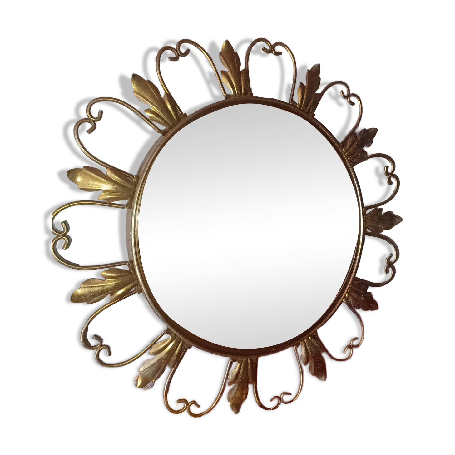 Vintage Convex Sun Mirror by Deknudt – Hollywood Regency Style – Year