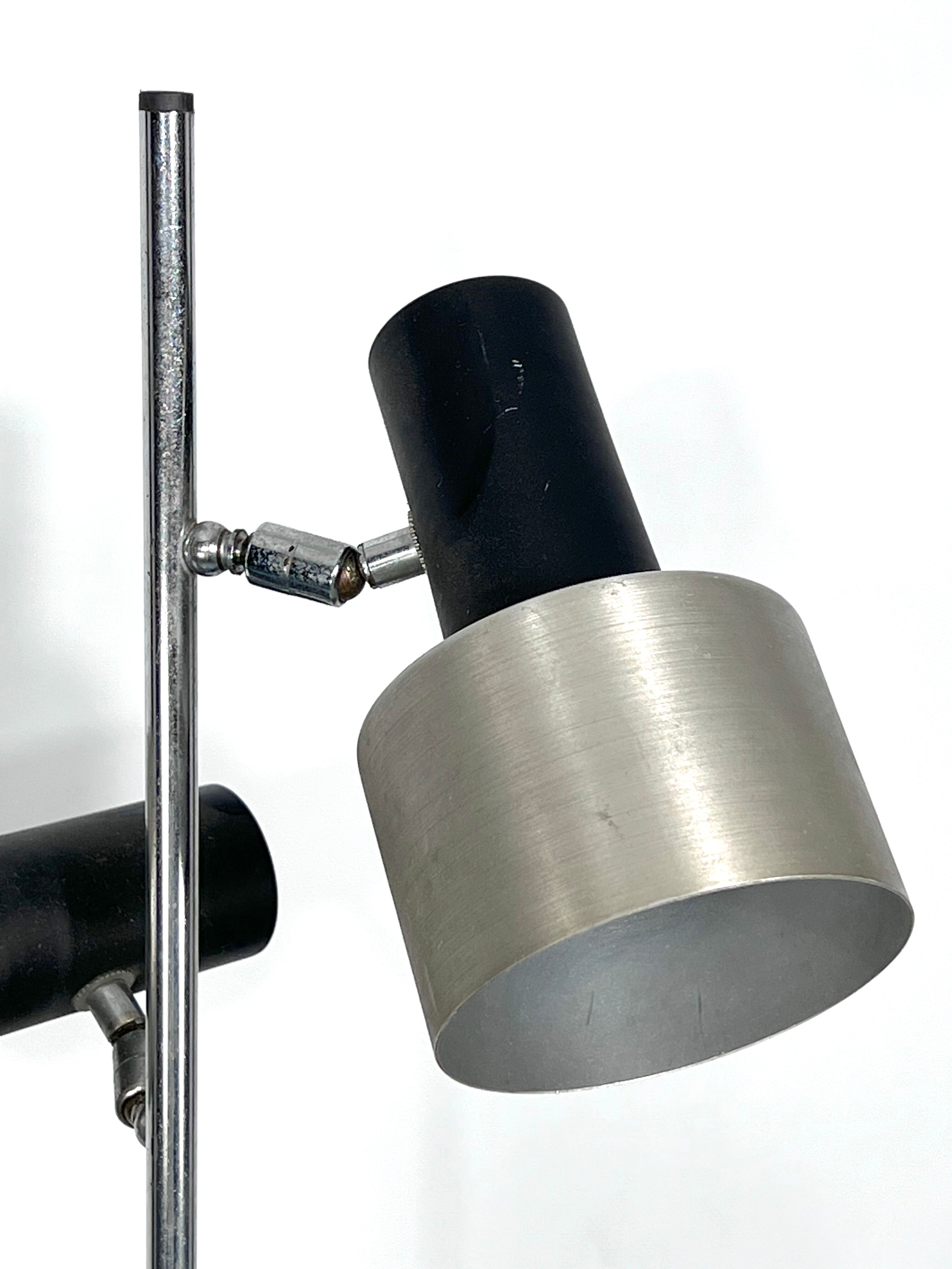 Marble and Metal three arms floor lamp Italy 1960s