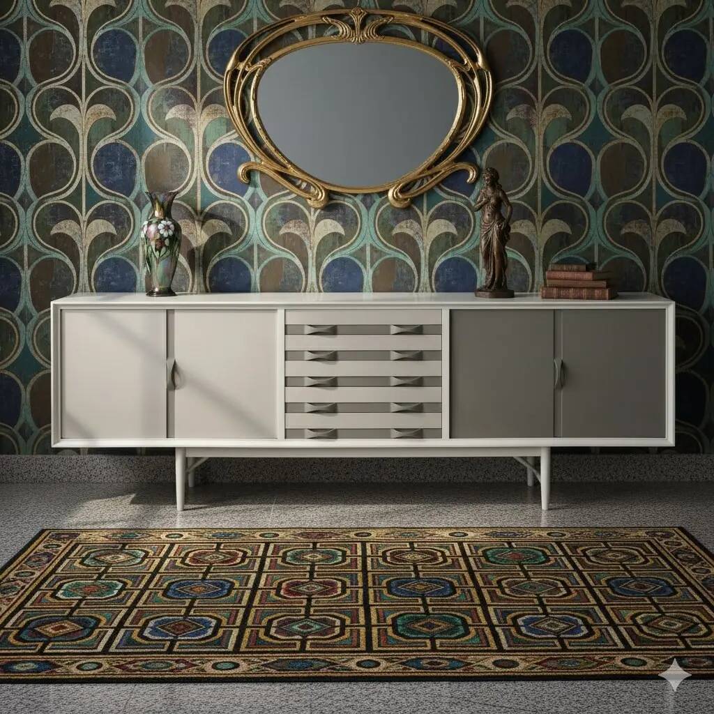 Vintage enfilade Prisma in painted teak, 1960s.
