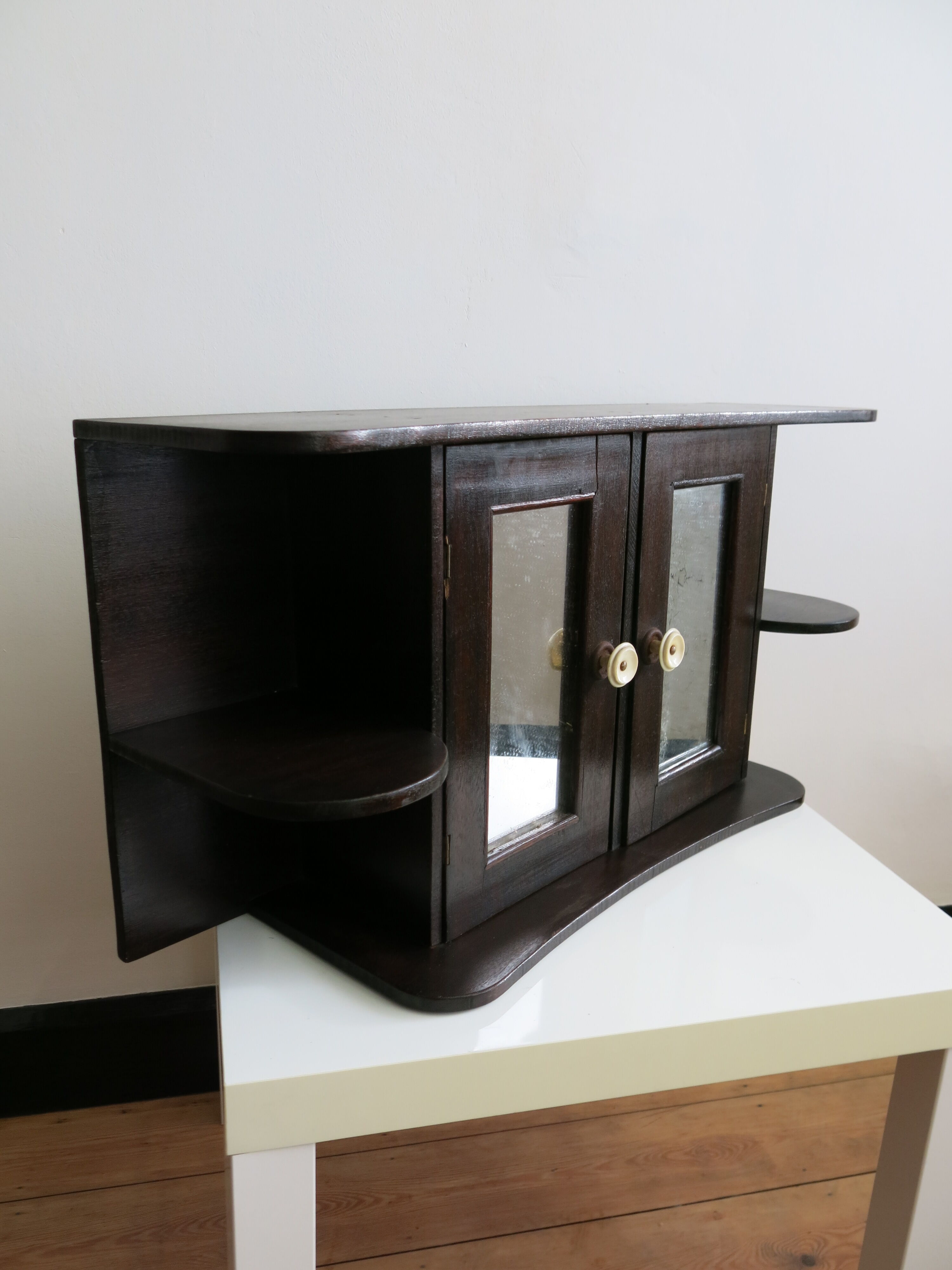 Old mirror wall-mounted toilet cabinet