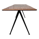 Metal and wood compass table