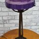 Wrought iron and molded glass lamp - rose decoration - circa 1900