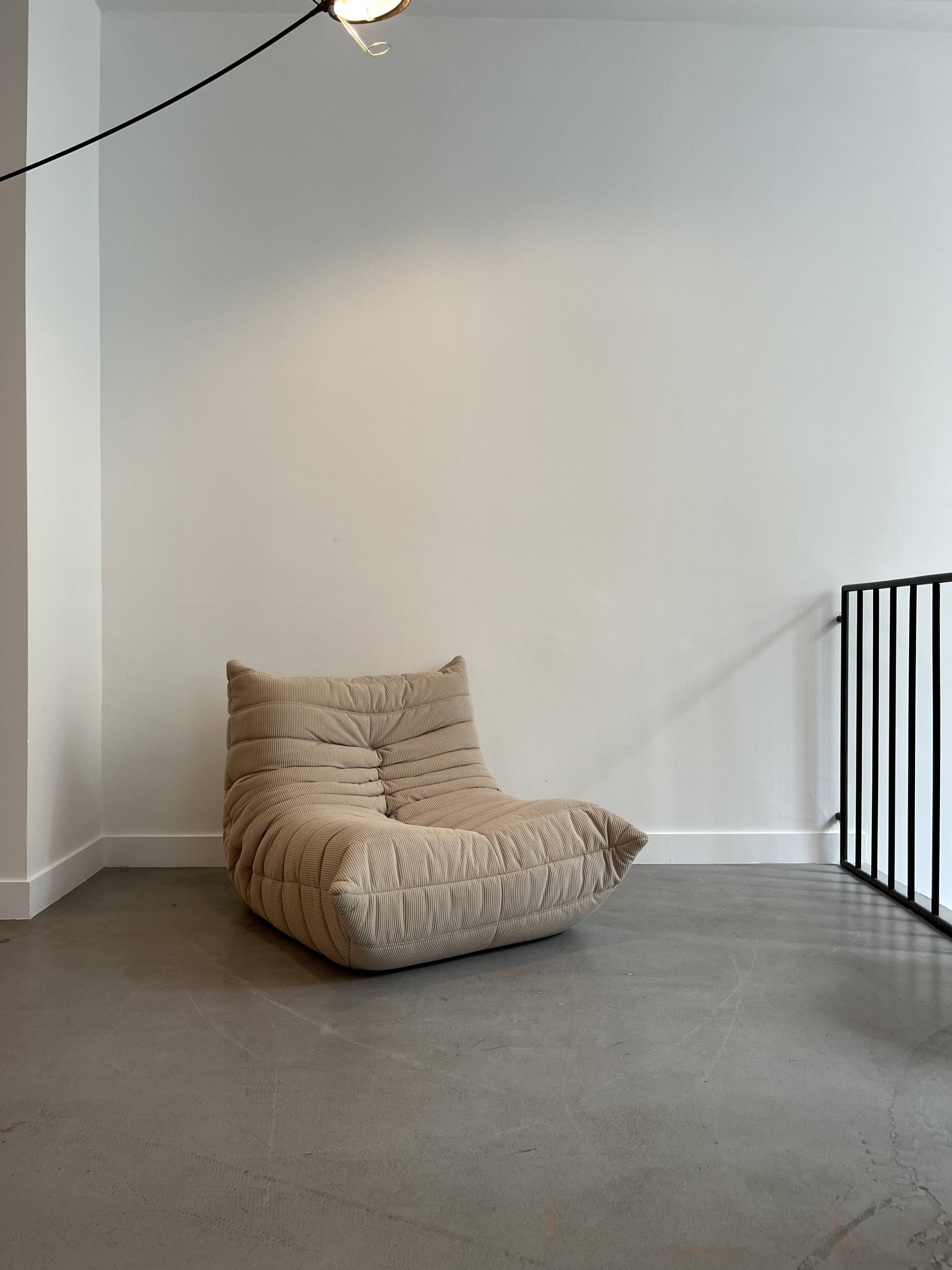 Togo Beige armchair by Michel Ducaroy for Ligne Roset Selency