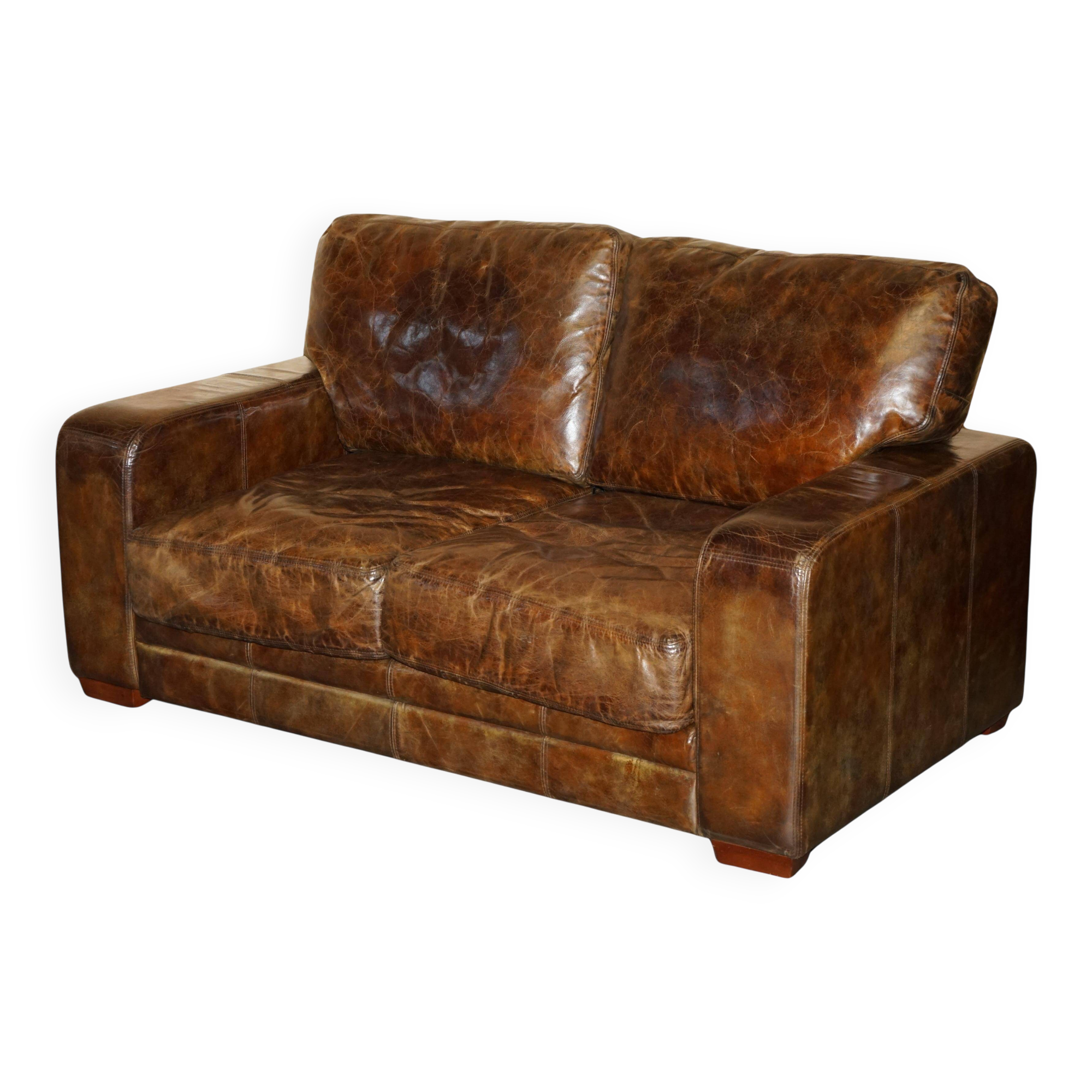 Heritage Biker Halo Soho Vintage leather sofa