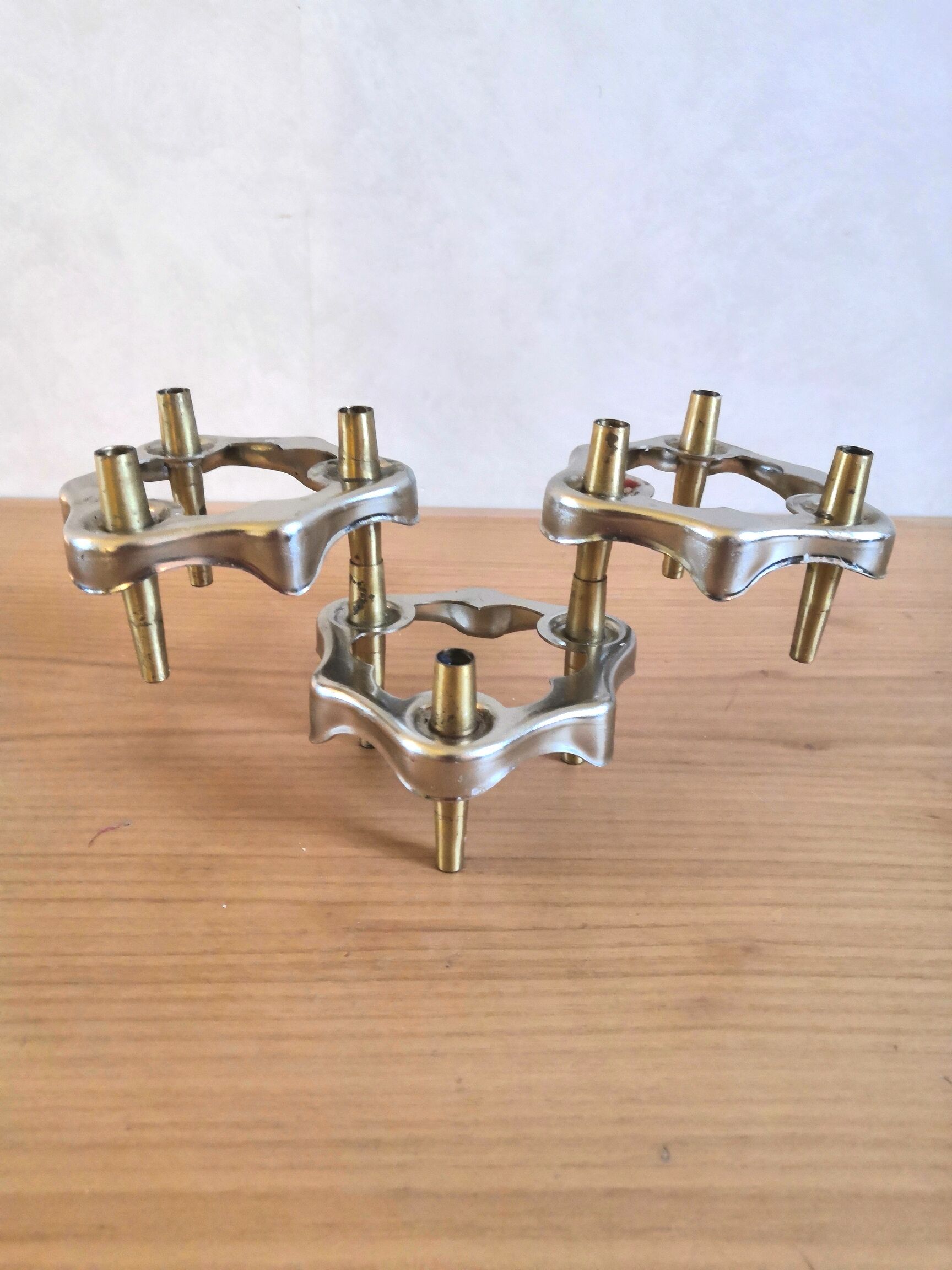 3 bougeoirs design années 70