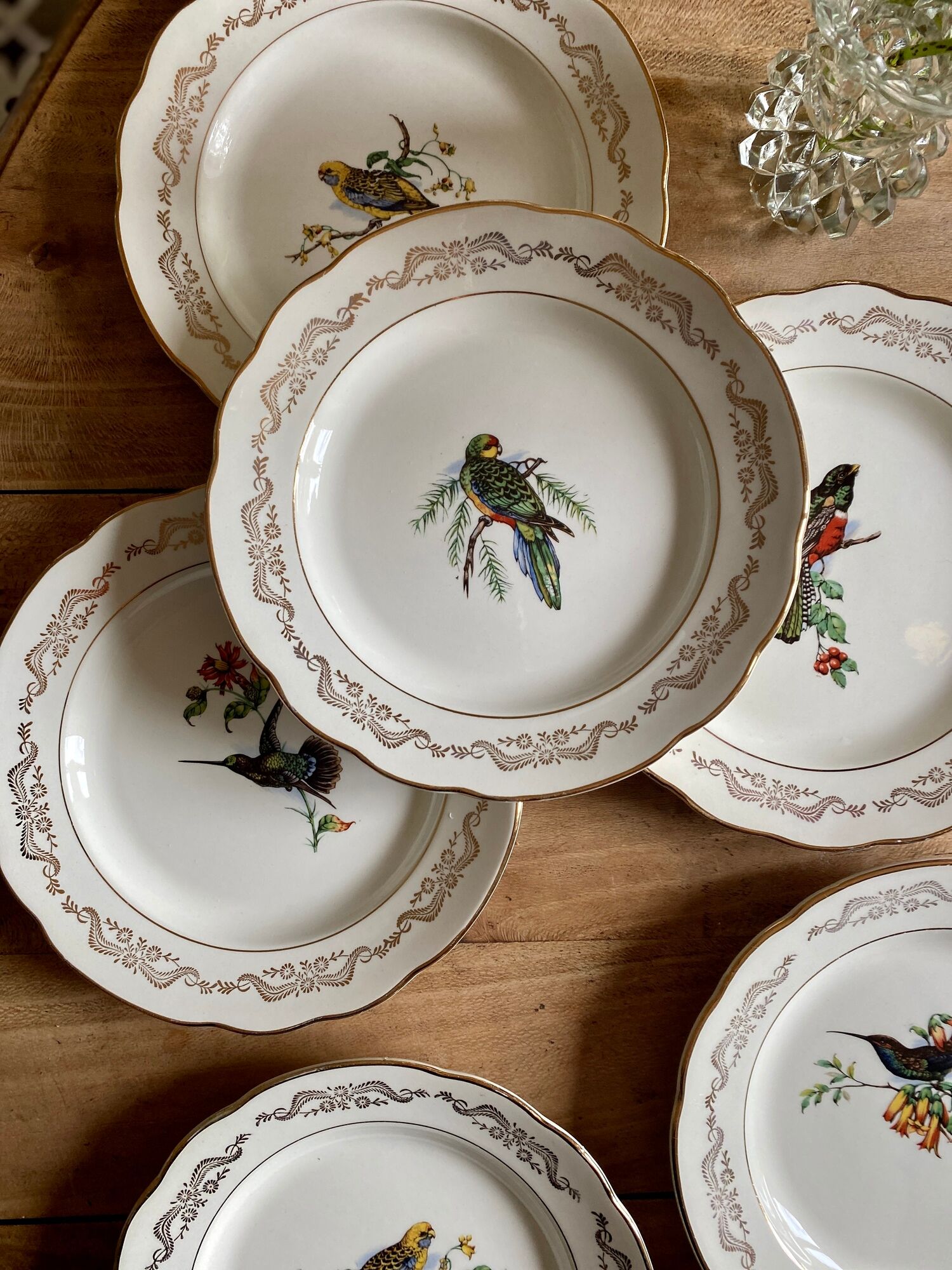 Set of 6 vintage flat plates, model Moineaux de Paris de Gien