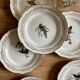 Set of 6 vintage flat plates, model Moineaux de Paris de Gien
