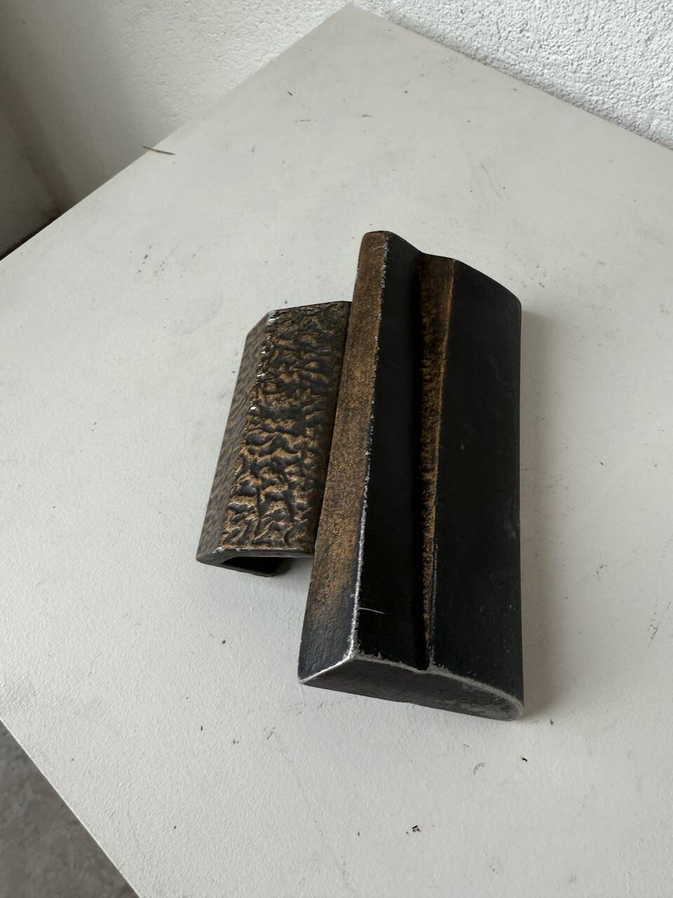Brutalism bronze door handle