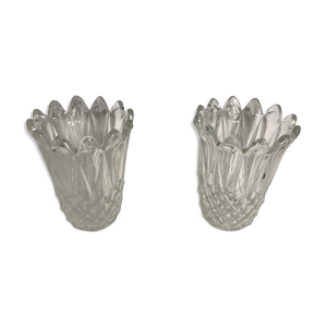 Paire ancien vase verre