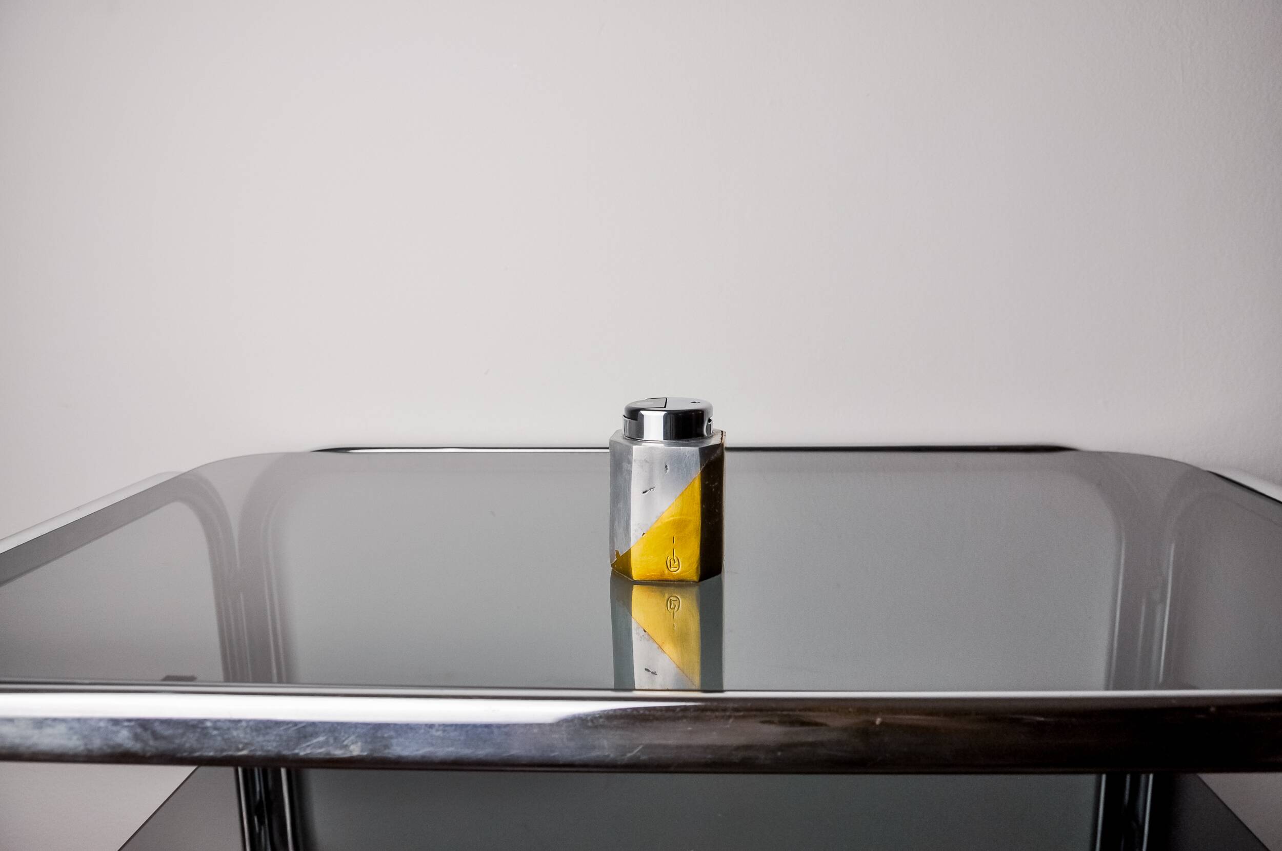 Brutalist lighter by Leopold, Bronze and aluminum, 1970, Spain