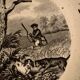 Dessert plate on partridge hunting, Gien 19th century