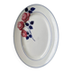 Antique oval ceramic dish with hand-painted floral decoration, country decor