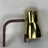 Teak brass wall sconce by hans agne jakobsson, sweden 1960s model v488