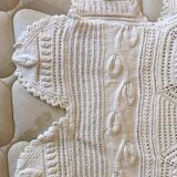 Hand knitted blanket flowers and hexagons