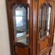 Louis XV Provençal style bookcase in half-moon shape in cherry wood circa 1930