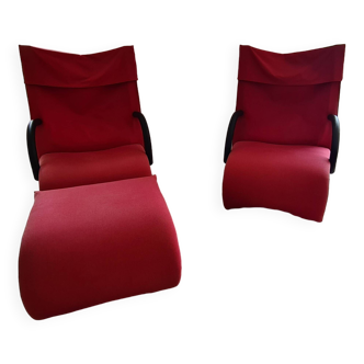 Ligne roset zen armchair with footrest