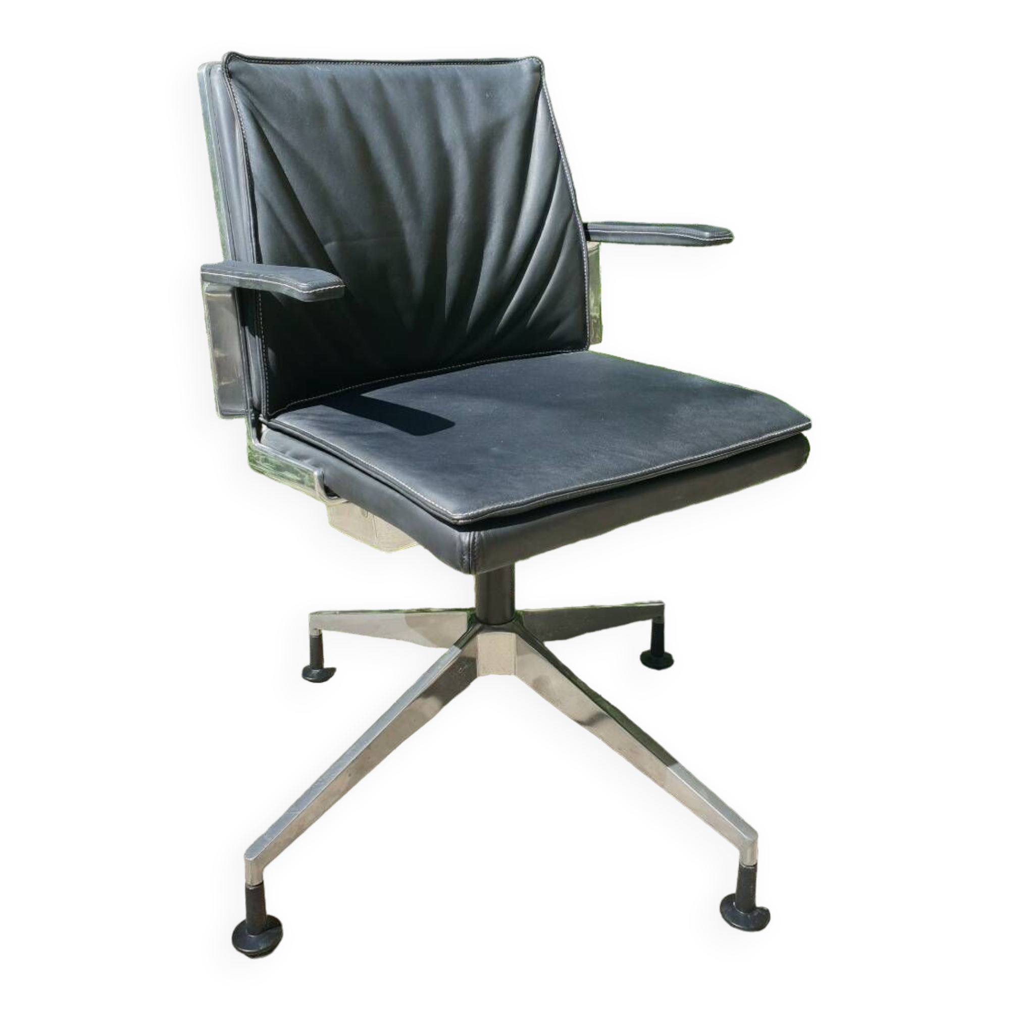 Fauteuil de bureau en cuir de Mario Ruiz