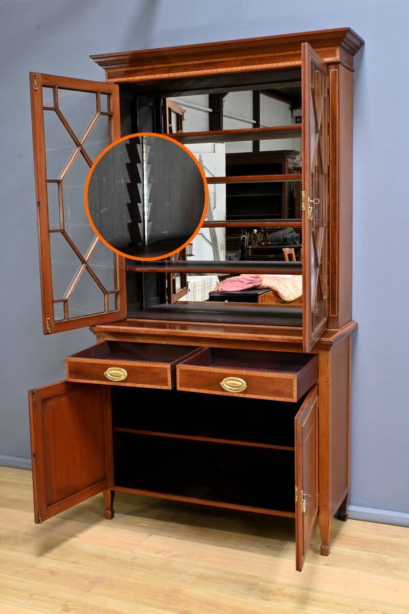 Edwardian Style Mahogany Bookcase, England – Early 20th Century