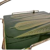 Plat de service vintage St. Clément dans son support, années 1950