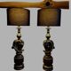 Ensemble de régence hollywoodienne grote tafellampen, design Paardenhoofd, Deknudt